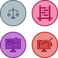 Scale and Abacus Icon vector