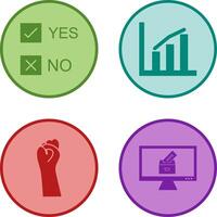 Yes No Option and Statistics Icon vector