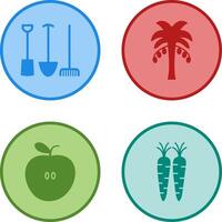 Gardening Tools and Palm tree Icon vector