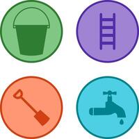 Water Bucket and Ladder Icon vector