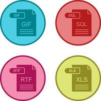 GIF and SQL Icon vector