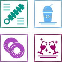 Skewer and Frappe Icon vector