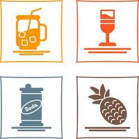 Iced Tea and Rainbow Drink Icon vector