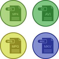 mp4 y avi icono vector