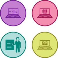 Online Stats and Online Study Icon vector