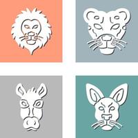 Lion and Cheetah Icon vector