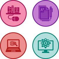 Digital Library and Essay Icon vector