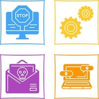 detener y ajuste icono vector