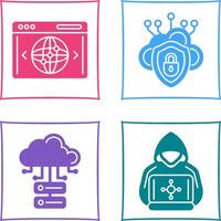 Cloud Security and Website Icon vector