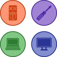 Cpu and Screw driver Icon vector