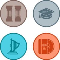 Column and Mortarboard Icon vector