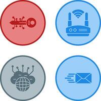 Key and WIFI Icon vector