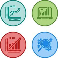 Graph and Laptop Icon vector