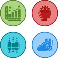 Growth Chart and Machine Learning Icon vector