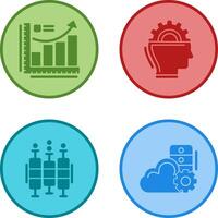 Growth Chart and Machine Learning Icon vector