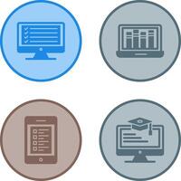 Online Checklist and Online Library Icon vector