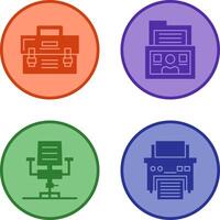 Briefcase and Folder Icon vector