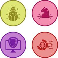 Bug and Trojan Icon vector