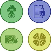 Data Protection and Smart Phone Icon vector