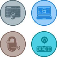 Hacking and Laptop Icon vector