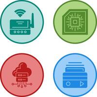 Wifi Router and Chip Icon vector