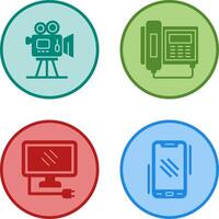 Movie camera and Telephone Icon vector