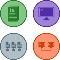 Reports and Computer Icon vector