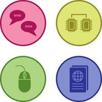 Conversation Bubbles and Processors Connected Icon vector