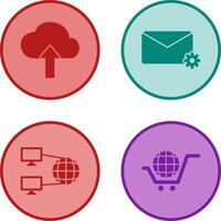 Upload to Cloud and Message Settings Icon vector