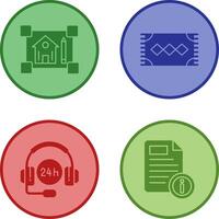 blueprint and rug Icon vector