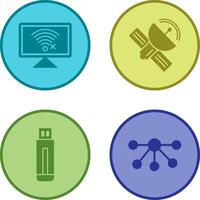 Disconnected Network and Satellite Icon vector