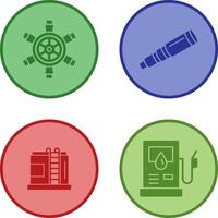 Ship Wheel and Binocular Icon vector