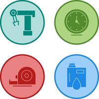 Robotic Arm and Clock Icon vector