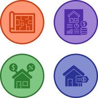 Blueprint and loan Icon vector