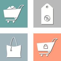 shopping cart and discount tag Icon vector