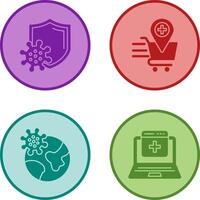 virus proteccion y en línea salud icono vector