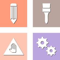 pencil and Brush Icon vector