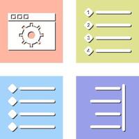 settings and numbered lists Icon vector