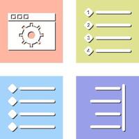 settings and numbered lists Icon vector