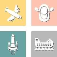 Landing Airplane and Dinghy Icon vector