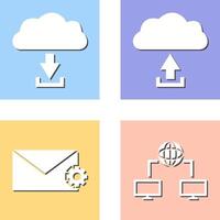 download from cloud upload to cloud Icon vector
