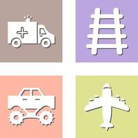 Ambulance and Train tack Icon vector