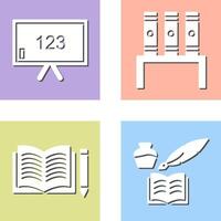 Classroom Board and Bookstand Icon vector