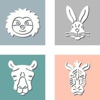 Sloth and Rabbit Icon vector