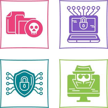 infectado archivo y dinero hackear icono vector