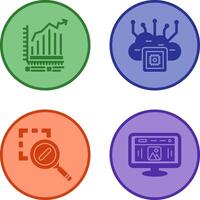 Bar Chart and Cloud Computing Icon vector