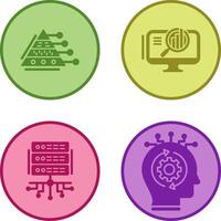 Pyramid Graph and Search Icon vector