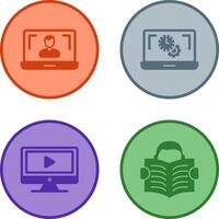 Flex Time and Online Lesson Icon vector