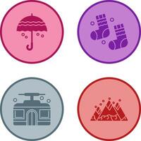 Umbrella and Winter Socks Icon vector