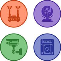 Router and Web Cam Icon vector